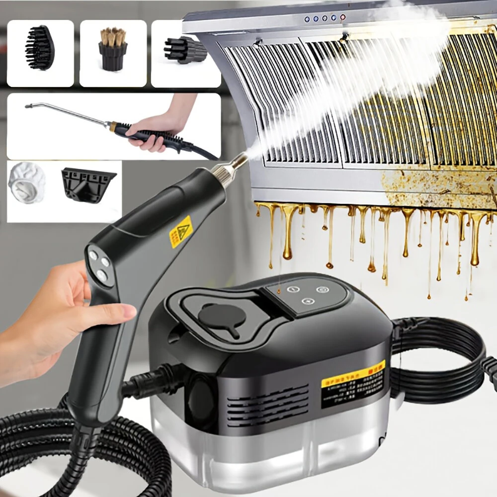 (image for) 1500W Handheld High Pressure Steam Cleaner Household Steam Cleaner Suitable For Kitchen Fumes Sofas Small Air Conditioners Washing Machines